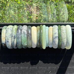 Lot of 16 Jade Bangle Bracelets - 730 grams - Vintage Jewelry Store Closeout Lot